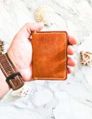 Handmade & Hand Stitched Leather Bifold Card Holder