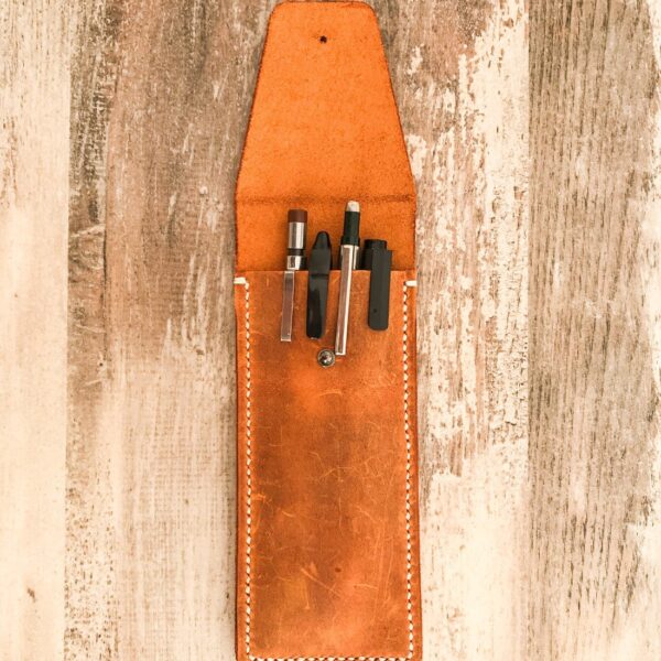 Handmade & Hand Stitched Leather Pen and Pencil Case