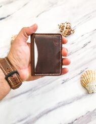 Handmade Vertical Leather Bifold Wallet