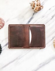 Handmade Vertical Leather Bifold Wallet