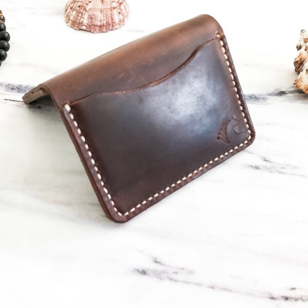 Handmade Vertical Leather Bifold Wallet