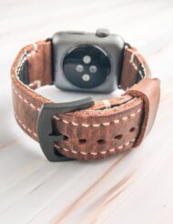 Handmade & Hand Stitched Leather Apple Watch Strap Brown