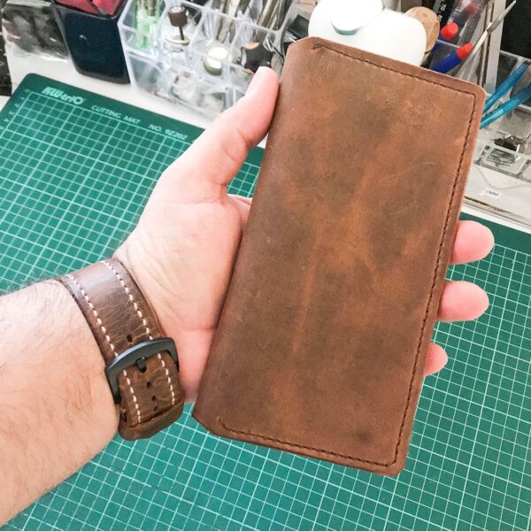 Handmade Leather Phone Case With Cardholder