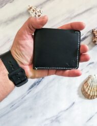 Handmade Minimalist Black Leather Wallet