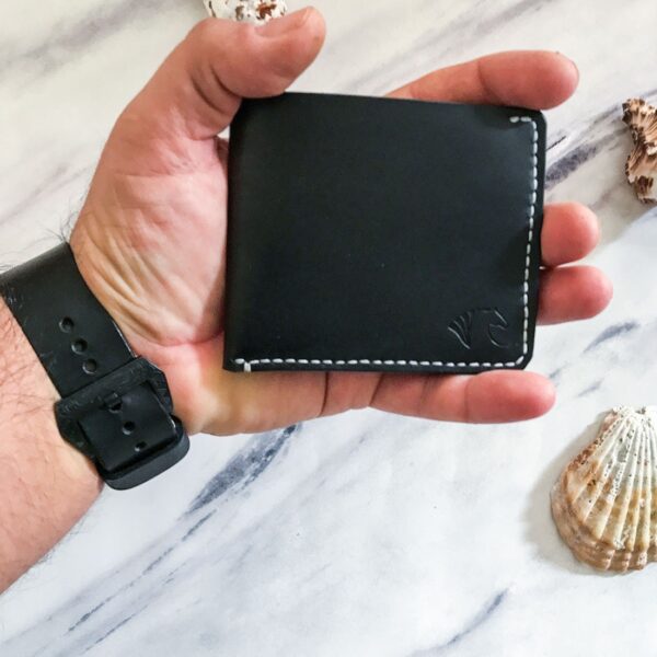 Handmade Minimalist Black Leather Wallet