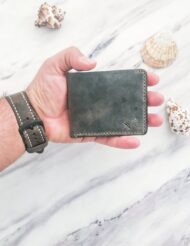 Handmade Minimalist Grey Leather Wallet