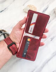 Handmade Minimalist Red Leather Wallet