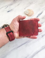 Handmade Minimalist Red Leather Wallet