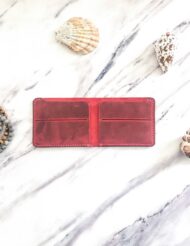 Handmade Minimalist Red Leather Wallet