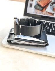 Minimal Black Leather Pocket Credit Card Holder